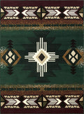 YHSF South West Native American Area Rug C318 (Hunter Green, 3 Feet 10 Inches x 5 Feet 2 Inches)