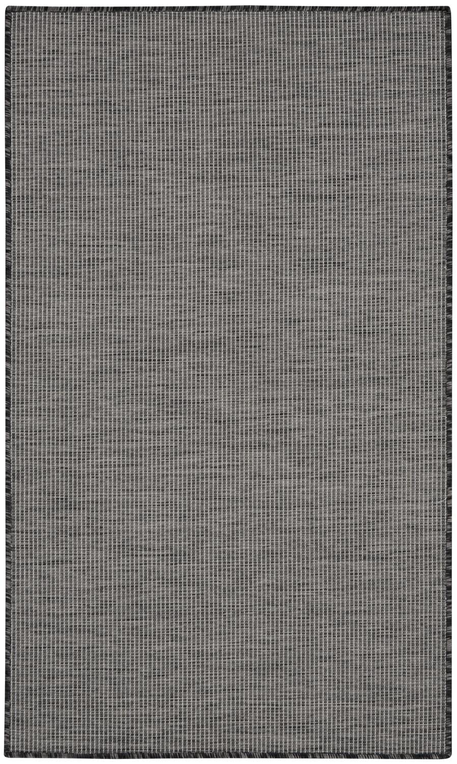 Nourison Positano Indoor/Outdoor Charcoal 3' X 5' Area Rug, Easy Cleaning, Non Shedding, Bed Room, Living Room, Dining Room, Backyard, Deck, Patio (3X5)