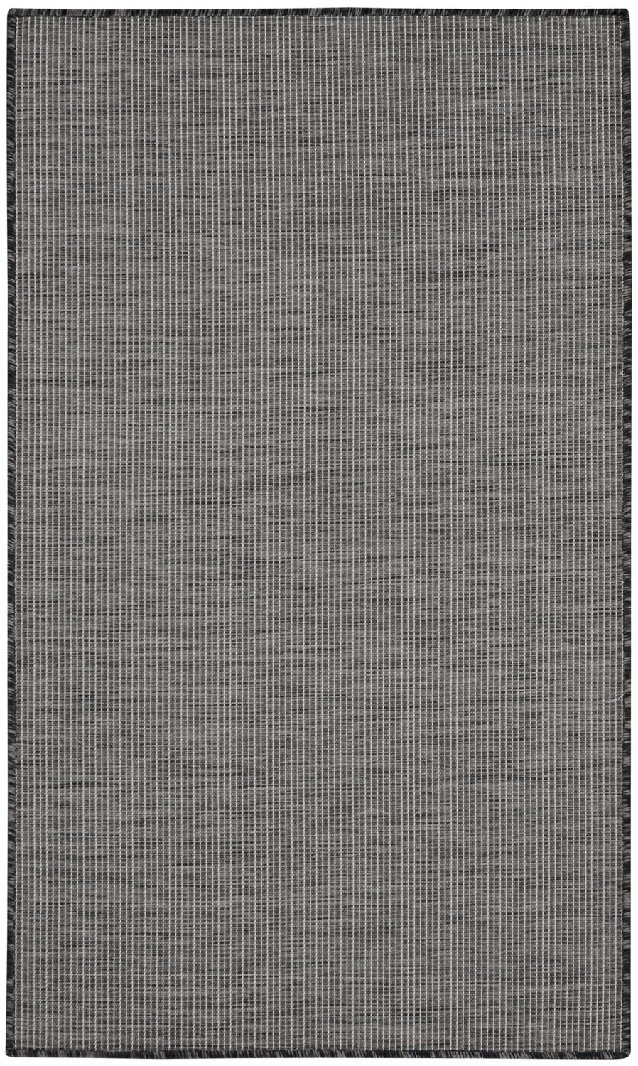 Nourison Positano Indoor/Outdoor Charcoal 3' X 5' Area Rug, Easy Cleaning, Non Shedding, Bed Room, Living Room, Dining Room, Backyard, Deck, Patio (3X5)