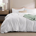 Bedsure White Duvet Cover King Size - Moisture Wicking And Silky Eucalyptus Lyocell Cotton Hybrid Comforter Cover Set For Hot Sleeper - Buttery Soft And Breathable, Cooling Bedding Set, Bright White
