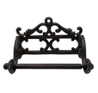 Comfy Hour Antique and Vintage Ocean Collection Cast Iron Tissue Holder, Toilet Paper Holder, Aged Old Fashioned Black