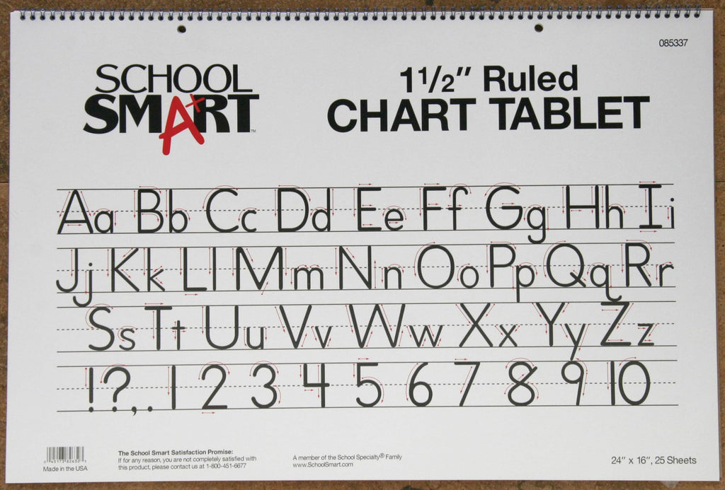 School Smart-85337 Chart Tablet, 24 X 16 Inches, 1-1/2 Inch Skip Line, 25 Sheets - White