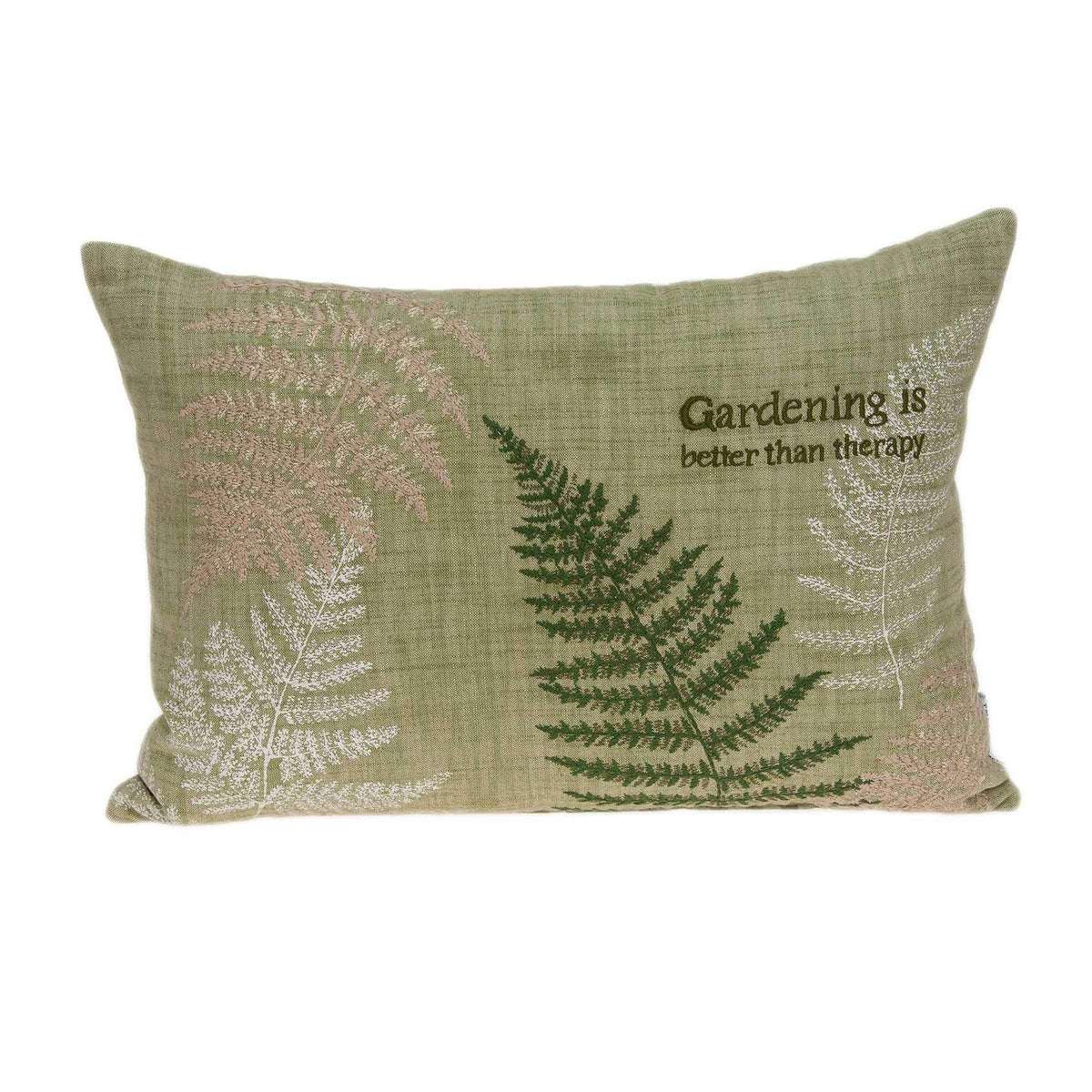 HomeRoots 100% Cotton Parkland Collection Eureka Tropical Green Pillow Cover with Down Insert