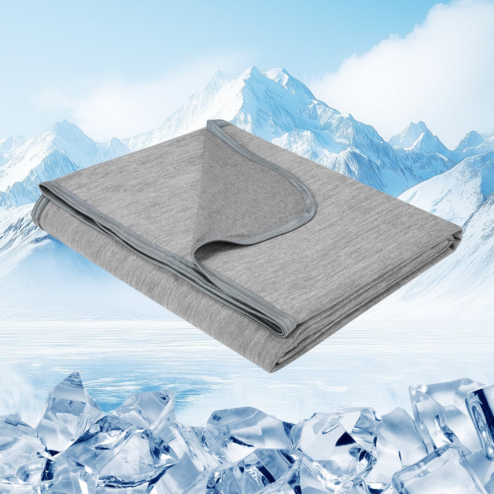 Danctec Cooling Blanket Twin For Hot Sleepers, Summer Cold Throw For Hot Flashes Or Night Sweats, Q-Max>0.4 Cool Fiber For Bed C