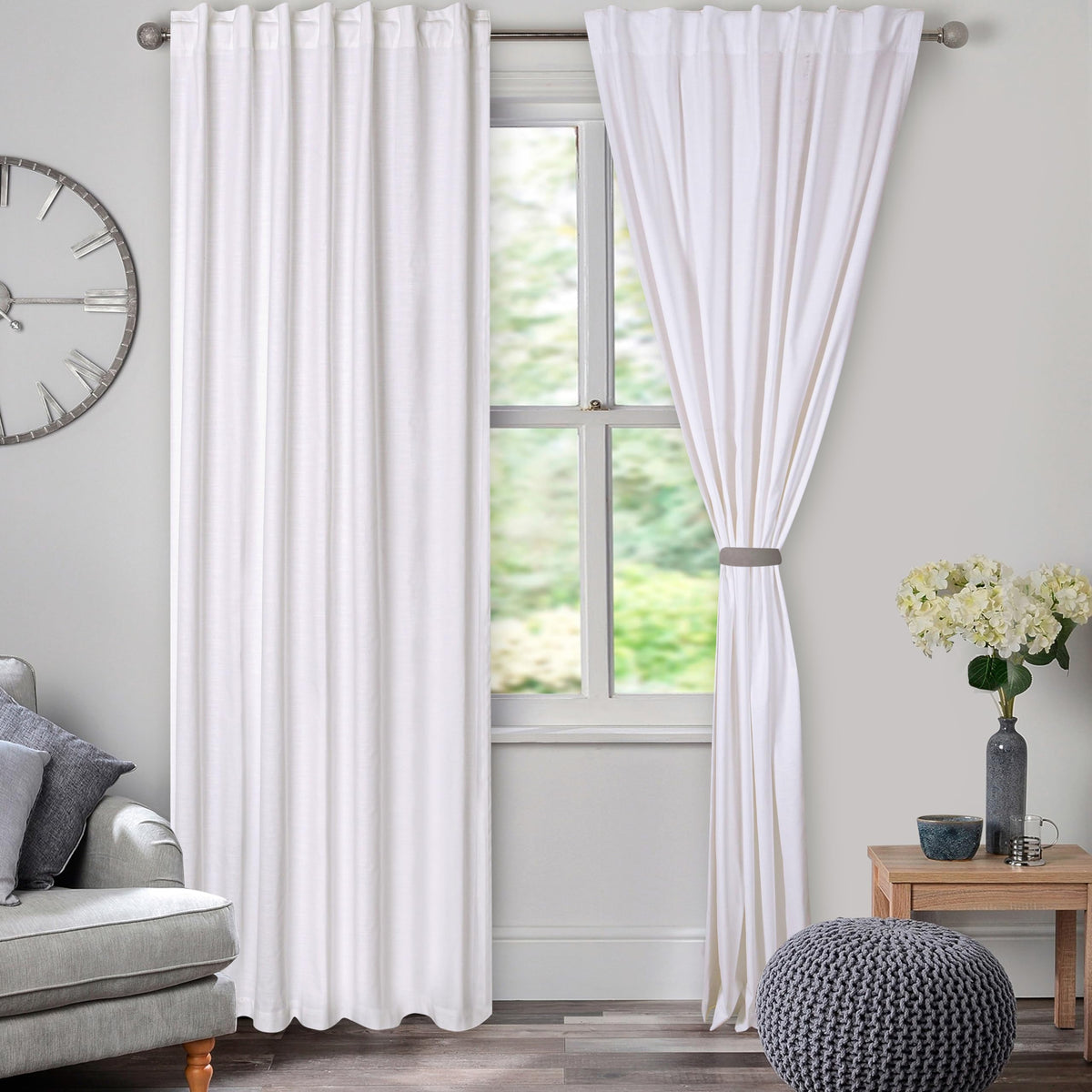 Living Room Cotton Curtain Panels, Bedroom Window Curtains, Reverse Window Panels, Duck Curtain, 100% Pure Cotton Duck Reverse T