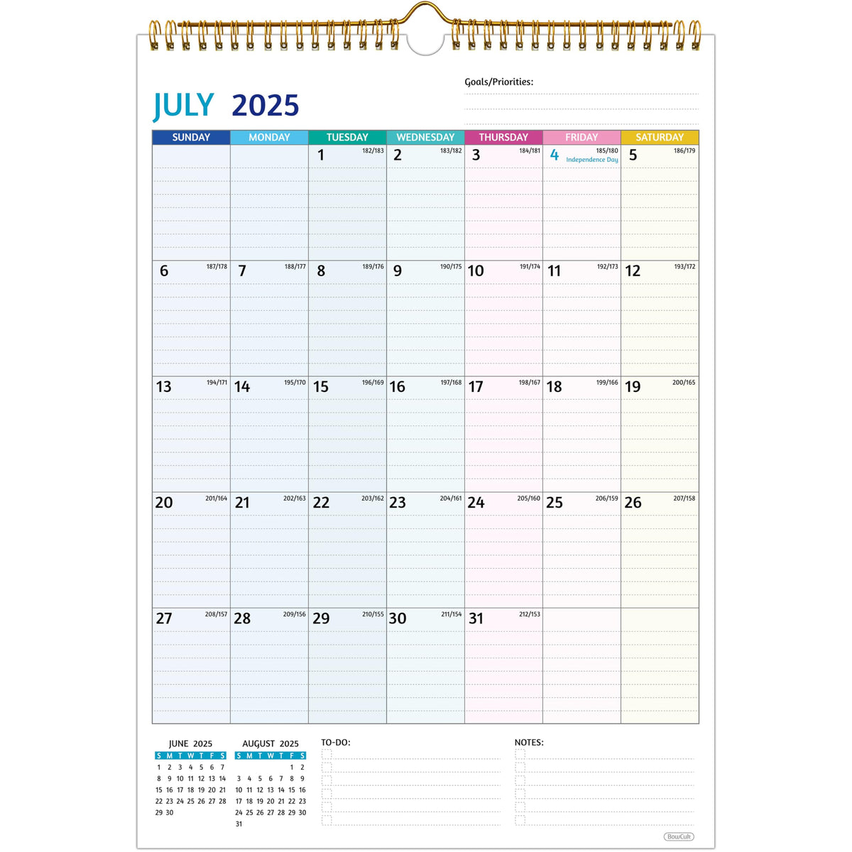 Wall Calendar 2025-2026 - Calendar 2025-2026 Wall, 18 Monthly Calendar, Jul 2025 - Dec 2026, 12 X 17 In, 2025 Calendar With Larg