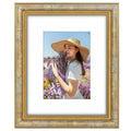 Golden State Art, 8x10 Ornate Picture Frame for 5x7 Photo with Mat or 8x10 Prints without Mat, Real Glass for Wall Mounting and 