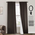 PANELSBURG Dark Brown 96 Inch Length Living Room Bedroom Back Tab/Rod Pocket Room Darkening Thermal Insulated 100% Blackout Line
