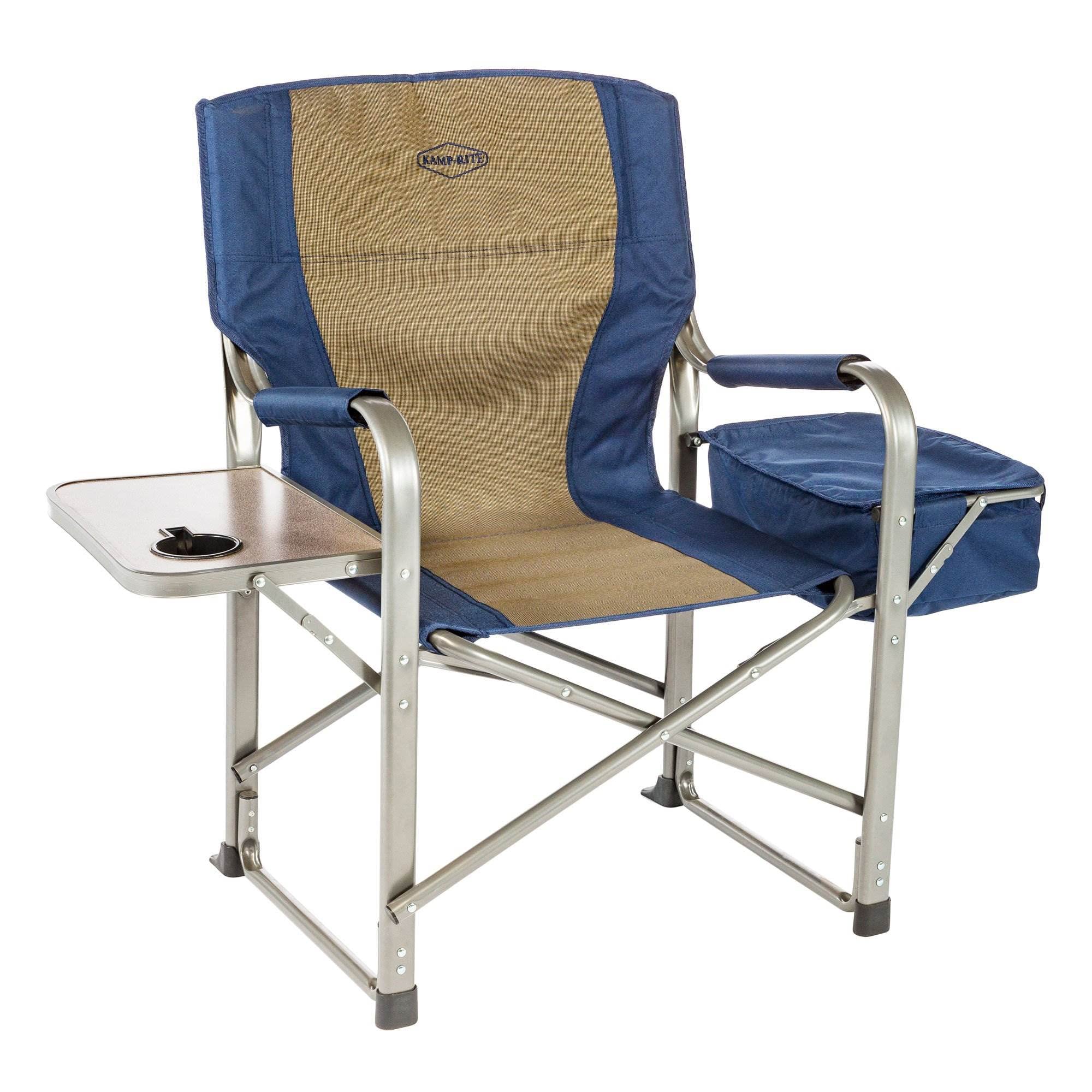 Kamp-Rite Portable Outdoor Beach Patio Lawn Director'S Chair W/Cooler, Table, & Cup Holder For Backyard, Tailgate, & Sports, 350