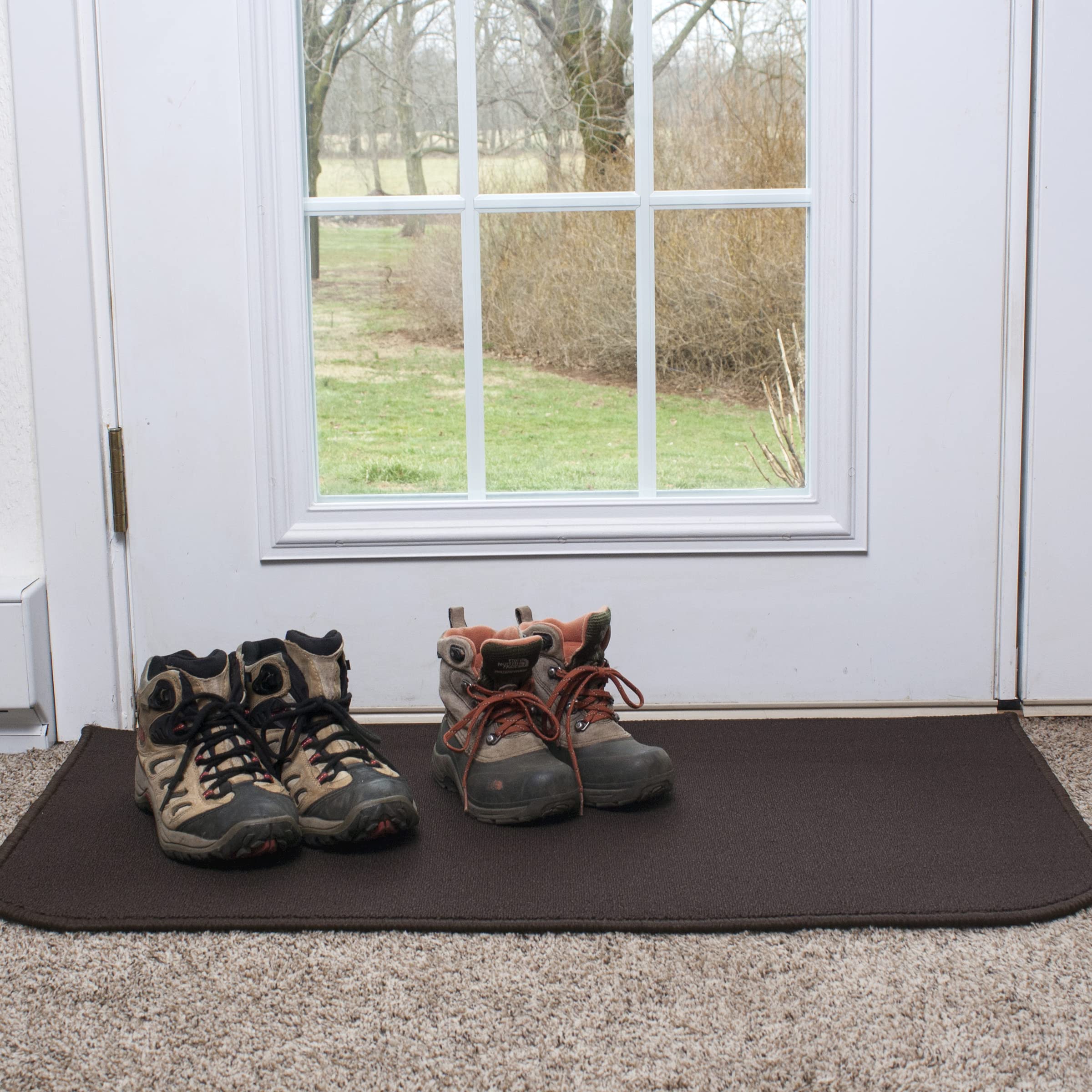 Ritz Solid Accent Rug: 18'' X 30'' Stain Resistant Kitchen Or Living Room Floor Mat - Non-Slip Latex Backing, Machine Washable,