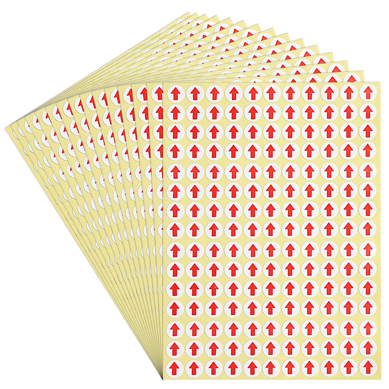 Dealzepic - Red Round Arrow Dot Stickers - Self Adhesive Peel And Stick Label | Products Inspection Defect Indicator - Pack Of 1
