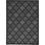 Nourison Easy Care Moroccan Charcoal/Black 5' X 7' Area Rug, Trellis, Easy Cleaning, Non Shedding, Bed Room, Living Room, Dining Room, Backyard, Deck, Patio (5X7)