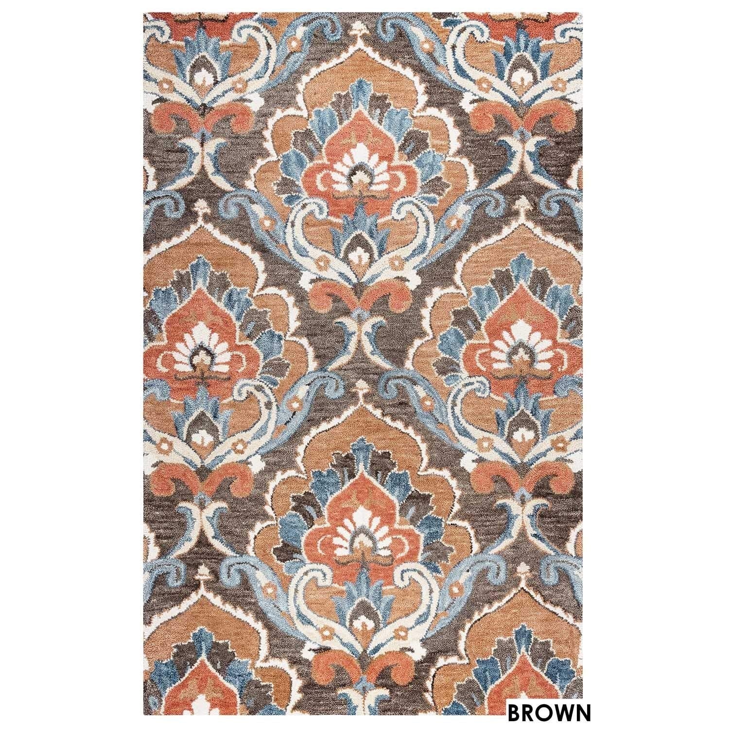 Napoli Alora Decor 2'6" X 8' Medallion Mocha/Ivory Hand-Tufted Area Rug