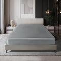 Milvowoc Twin Satin Fitted Sheet, Light Gray Fitted Sheet Only Soft Bottom Fitted Sheet, Fitted Bed Sheets - 1 Piece