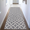UArtlines Runner Rug for Hallway 2  6feet Non Slip Kitchen Floor Carpet Runners Grey Moroccan Trellis Machine Washable Area Rug