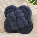 Xiashrk Knot Pillow Ball, 12' Soft Decorative Throw Pillows For Couch Bed, Navy Blue Knotted Plush Throw Pillow Handmade Square