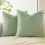 Pallene Faux Fur Plush Throw Pillow Covers 20x20 Set of 2 - Luxury Soft Fluffy Cozy Decorative Pillow Covers for Sofa, Couch, Li