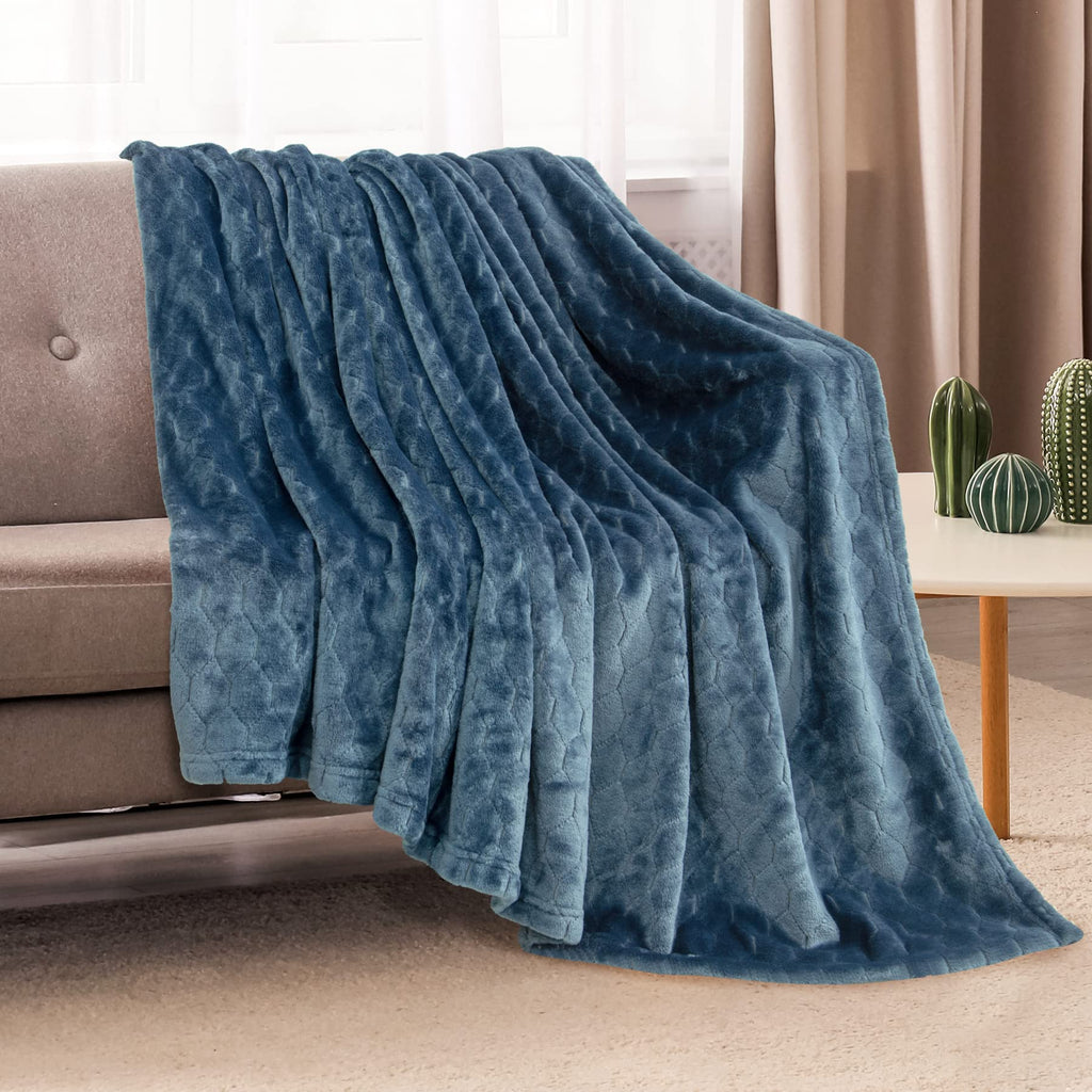 Toonow Fleece Blanket Super Soft Plush Throw Blanket Twin Size 60' X 80', Cozy Fuzzy Bed Blankets Geometric Pattern Comfy Micr