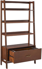 Crosley Furniture Landon Large Bookshelf Etagere, Bookcase Storage with Shelves and File Drawer, Mahogany