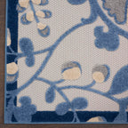 Nourison Aloha Indoor/Outdoor Blue/Grey 9' X 12' Area-Rug,Easy-Cleaning, Non Shedding, Bed Room, Living Room, Dining Room, Deck, Backyard, Patio (9X12)