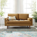 Modway Valour Performance Velvet Loveseat, Cognac Valour Performance Velvet Loveseat
