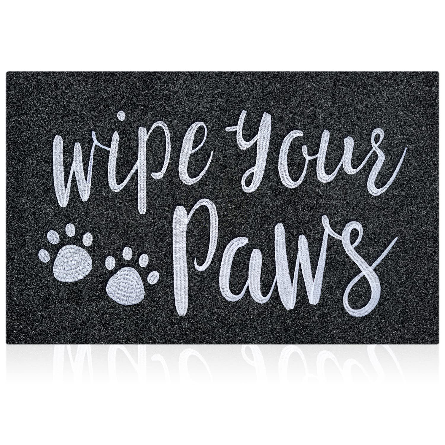 Aazzkang Black Welcome Mat Funny Wipe Your Paws Doormat With Non Slip Rubber Backing Easy To Clean Dog Door Mat Indoor Front Doo