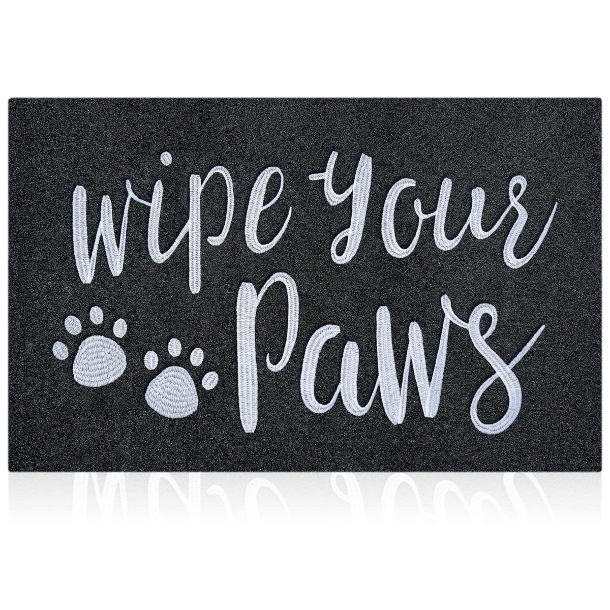 Aazzkang Black Welcome Mat Funny Wipe Your Paws Doormat With Non Slip Rubber Backing Easy To Clean Dog Door Mat Indoor Front Doo