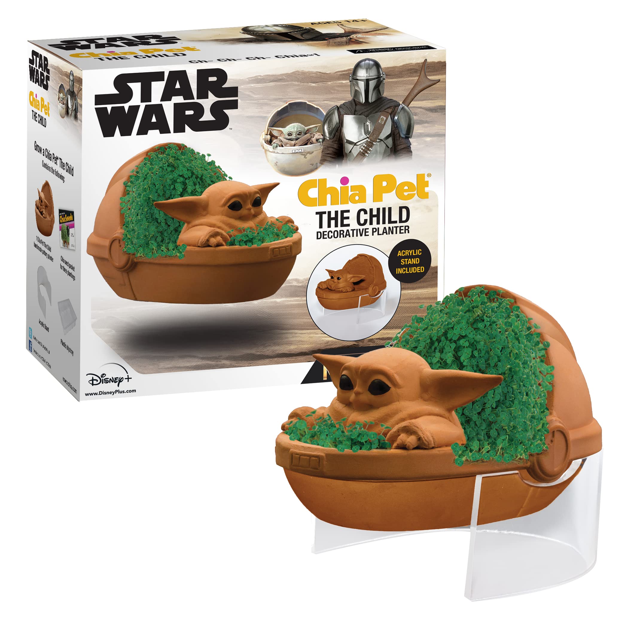 Amazon Exclusive Star Wars The Child Chia Pet Floating Edition With Stand, Aka Baby Yoda    With Seed Packet, Decorative Pottery