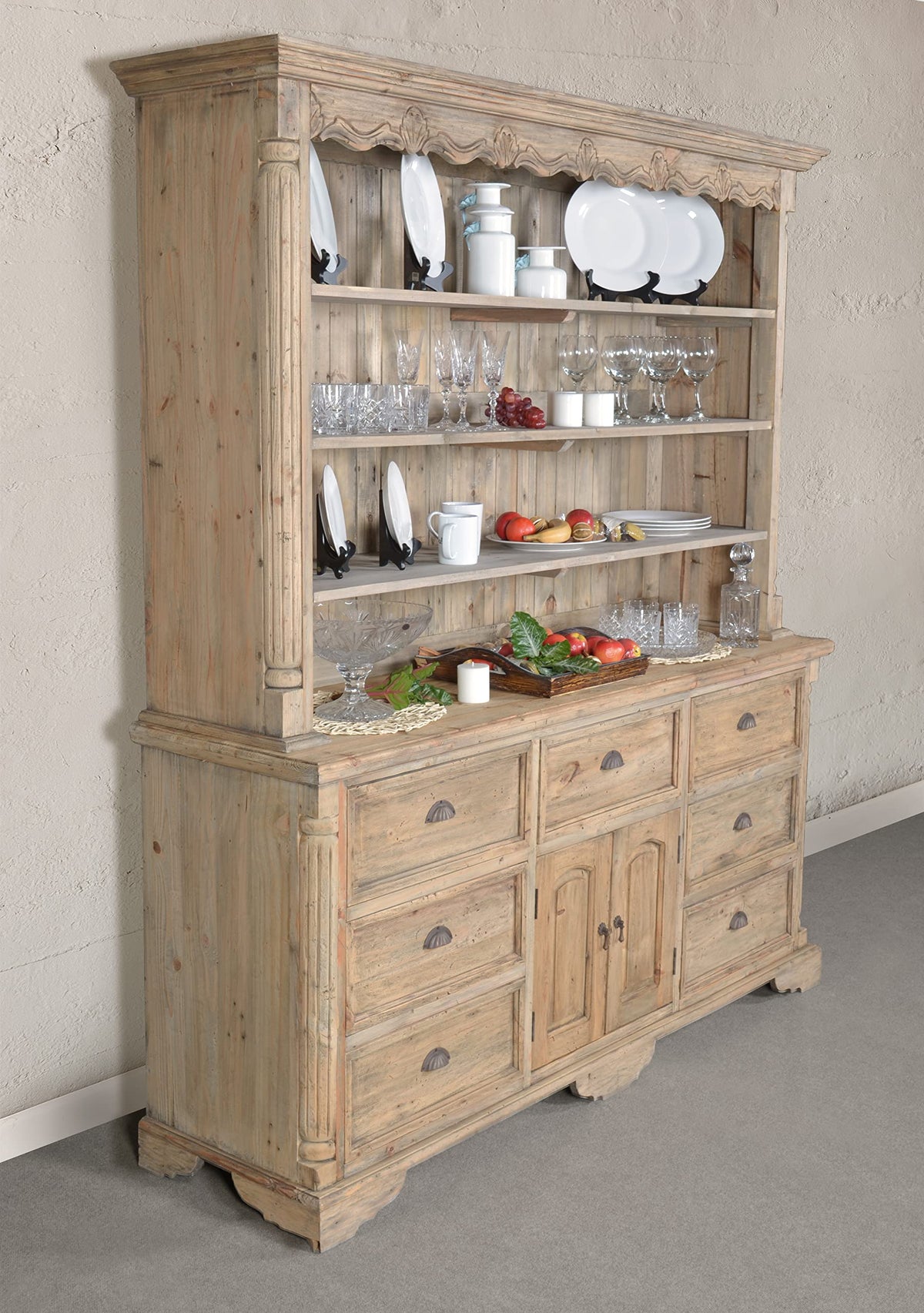 Farmhouse Cote De Azur Hutch In Natural Finish