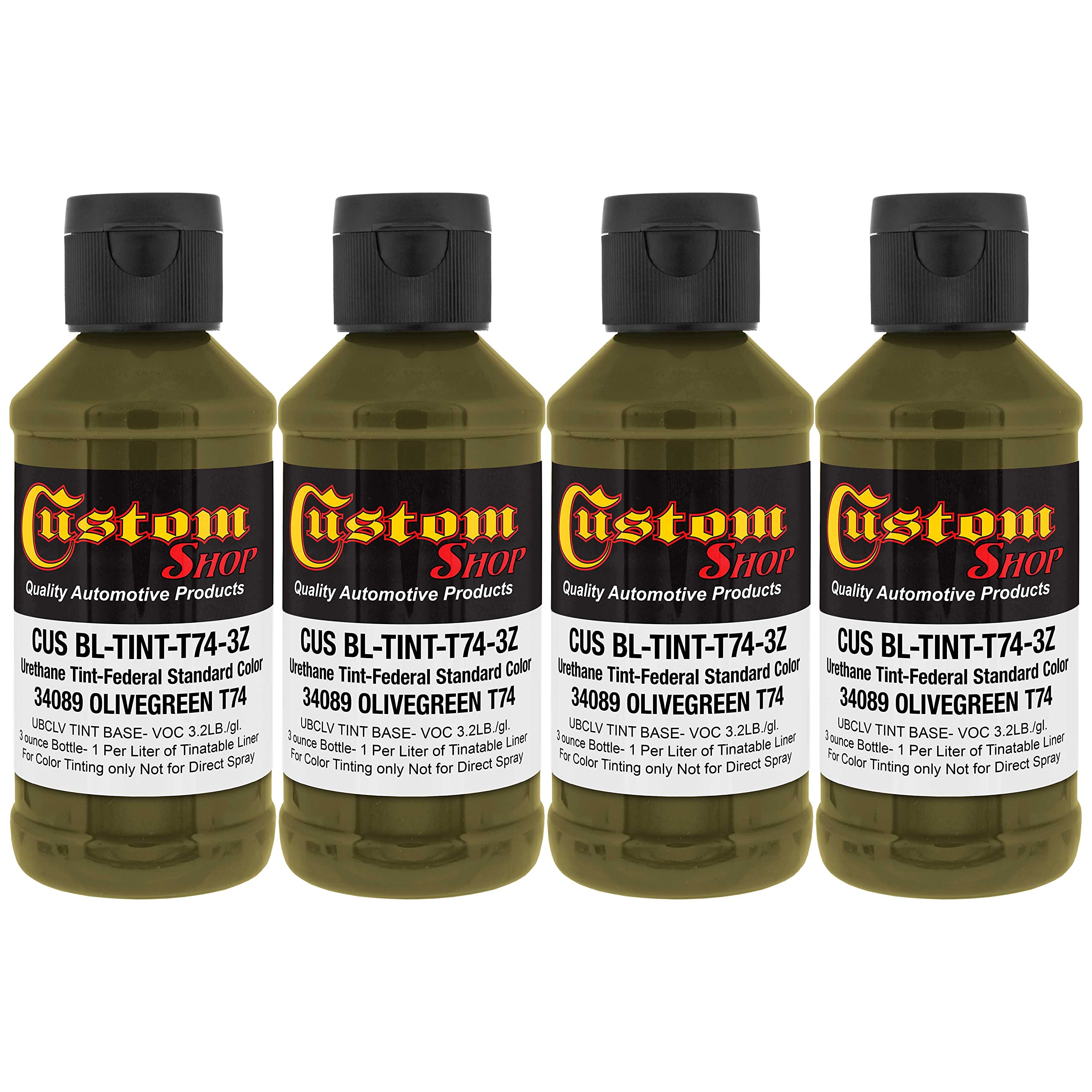 Custom Coat Camouflage Series 3 Ounce (Olive Green Federal Standard Color #34089) - Pack Of 4 - Urethane Tint Concentrate For Ti