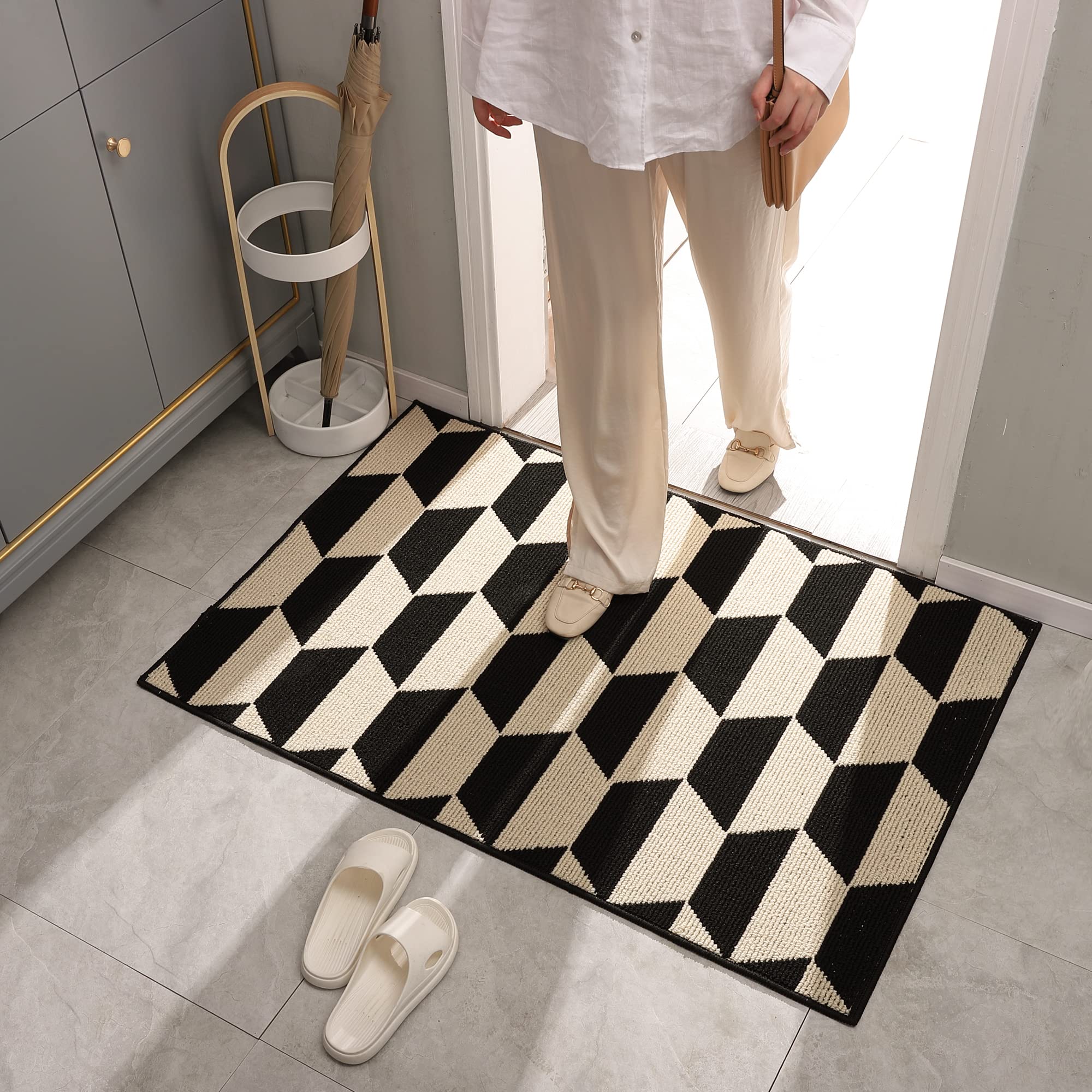 Granny Says Indoor Doormat, 24' X 36', Non-Slip Front Door Mats, Outdoor Welcome Mat Washable, Low Profile Indoor Door Mats Fo