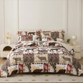Smuge Lodge Moose Comforters Queen Size Set  7 Pieces Lightweight Bed In A Bag Bear Rustic Cabin Country Comforter Sets Queen B