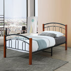 Better Home Products Empire Twin Size Platform Metal Bed Frame in Black Cherry