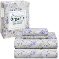 Ruvanti 100% Organic Cotton Sheets Queen Size Set, 4 Pieces, Soft & Breathable Percale Weave Bedding, Deep Pocket 16' Hotel Sta