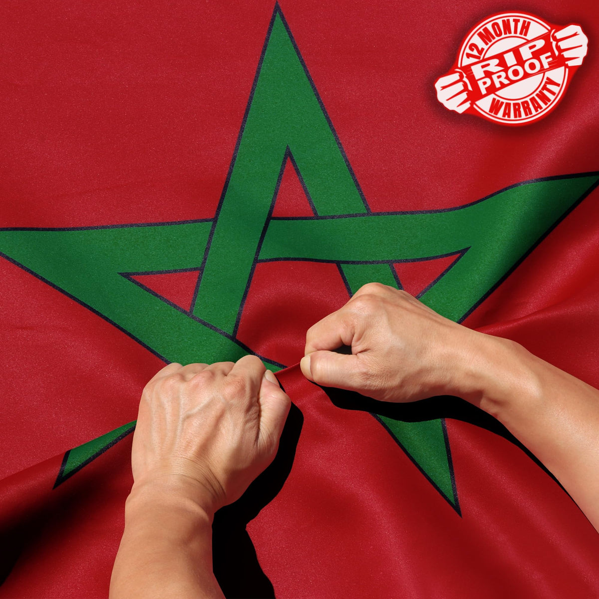 Anley Rip-Proof Double Sided 3-Ply Morocco Flag 3X5 Foot - Vivid Color, Canvas Header And Wrinkle Resistant - The Strongest, Lon