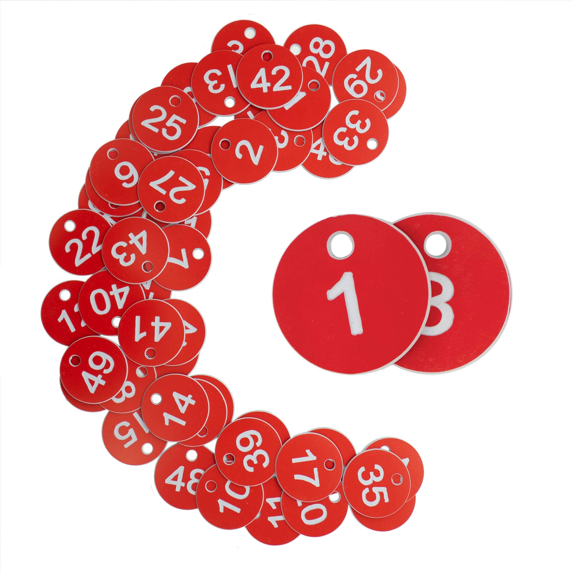Staymax Plastic Id Number Tags Engraved Tags Key Tags Without Key Rings (201-300, Red)