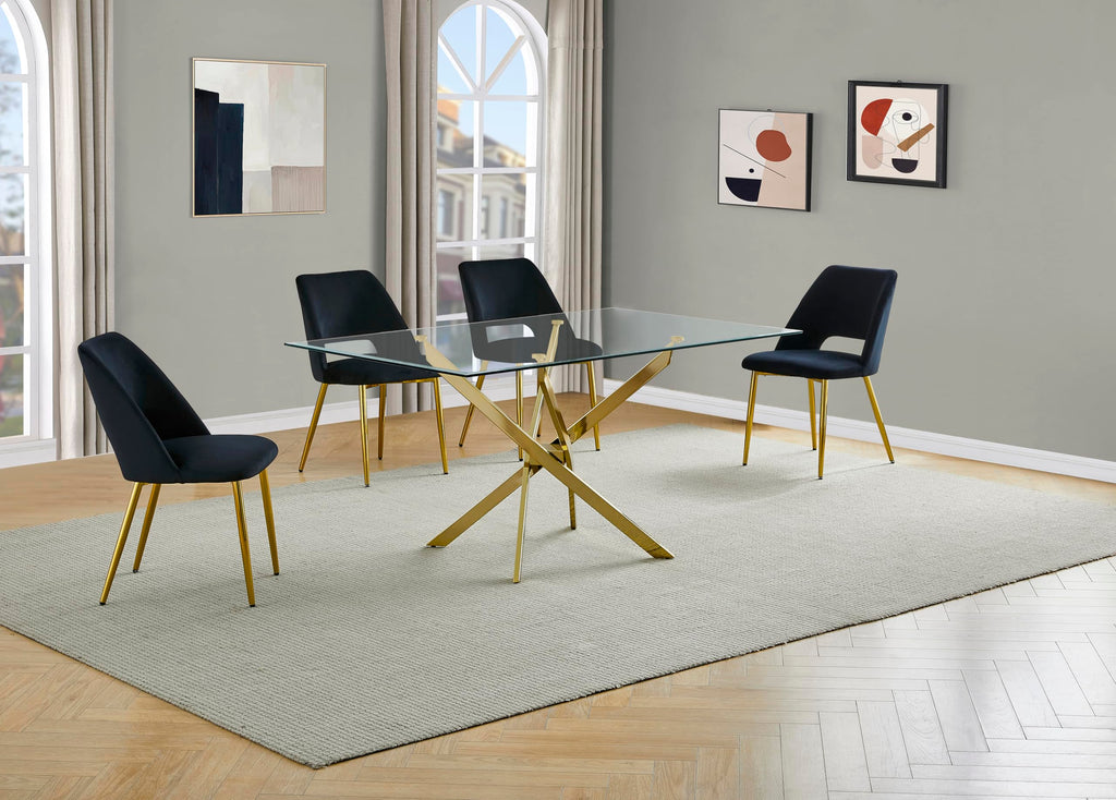 Best Quality Furniture D234-Sc226/7/8/9 Dining Set, 5-Piece, Black