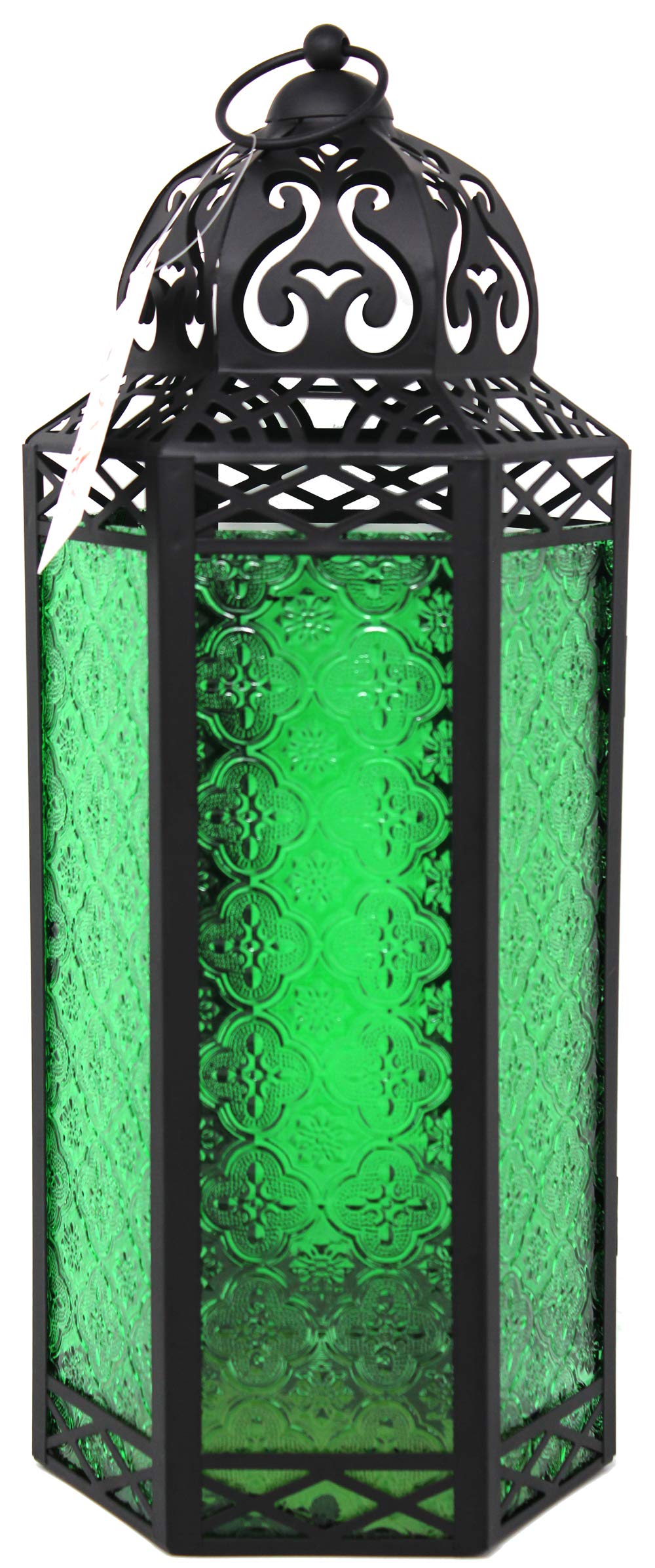 Extra Large Black Metal Decorative Floor Moroccan Lantern Candle Holder Lamp - Indoor/Outdoor, Home Decor, Patio, Halloween, Wed