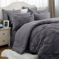 Bedsure California King Comforter Set - Cal King Bed Set 7 Pieces, Pinch Pleat Dark Grey Cali King Bedding Set With Comforter, S