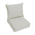 Sorra Home Indoor/Outdoor Corded 5 Inch Deep Seating Pillow And Cushion Set, 25 In X 25 In X 5 In, Canvas Granite