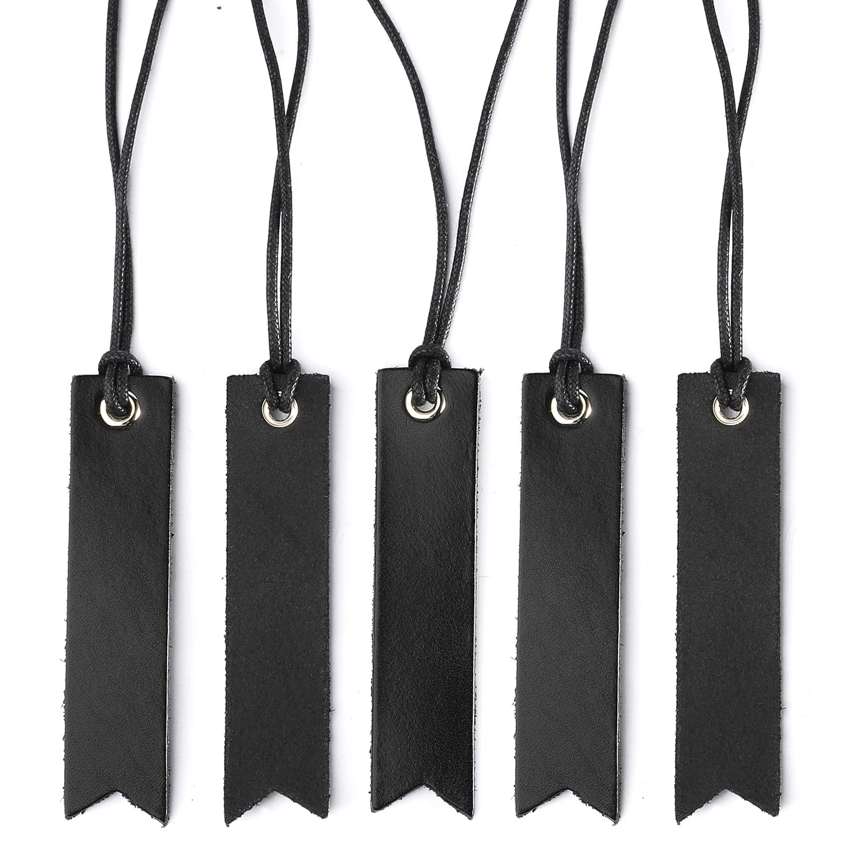 Vantoo Leather Bookmarks For Men Women, Handmade Page Markers For Book Reading, Gift For Reader Writers (Black 3)