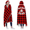 Buffalo Plaid Wearable Blanket Hoodie - Valentines Day Gifts For Her -Valentines Day Gifts For Wife From Husband - Birthday Gift