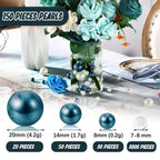 Navy Blue Floating Pearls | 150Pcs Navy Blue Pearls Bead For Centerpieces Vases, Navy Blue No Hole Beads | 8/14/20 Mm Floating B
