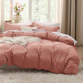 Bedsure Pink Clay Duvet Cover Queen Size - Soft Prewashed Queen Duvet Cover Set, 3 Pieces, 1 Duvet Cover 90X90 Inches With Zippe