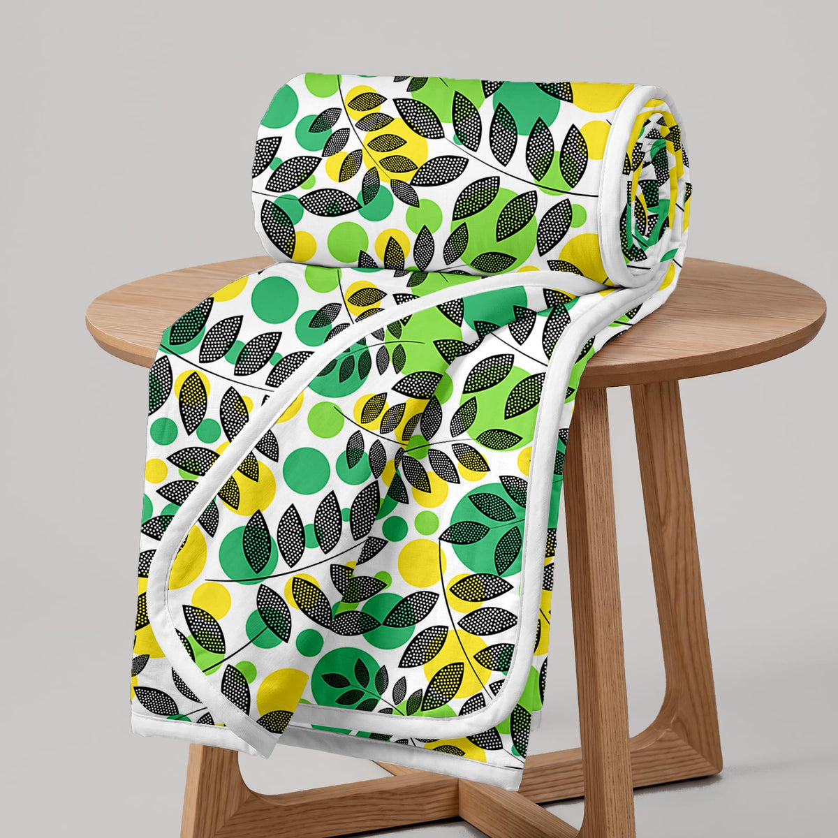 Divine Casa Glace Cotton 120 GSM Reversible Lightweight Printed Double Bed AC Dohar Blanket Quilt  Yellow Green| TC  120