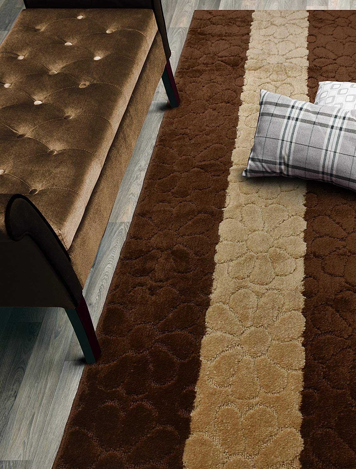 ORFA HOME Custom Size Hallway Runner Rug, Slip Resistant, 26 Inch Wide X Your Choice of Length, Daisy Brown, 26 Inch X 8 feet