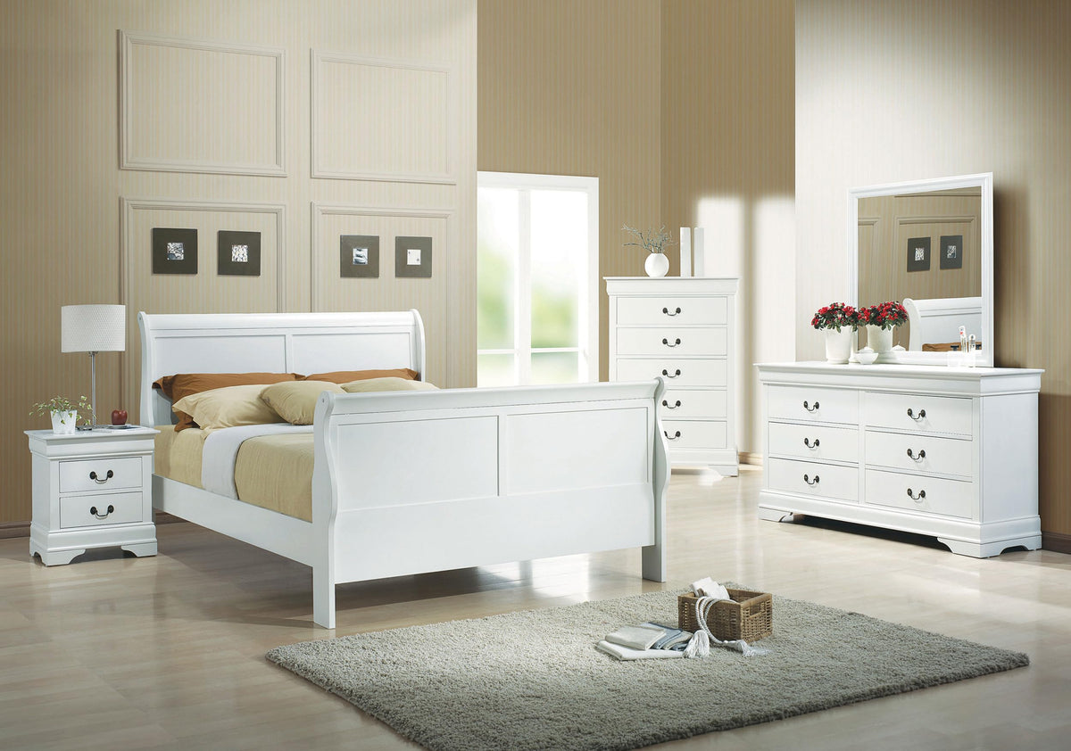 Coaster Home Furnishings Louis Philippe Full Sleigh Bed White