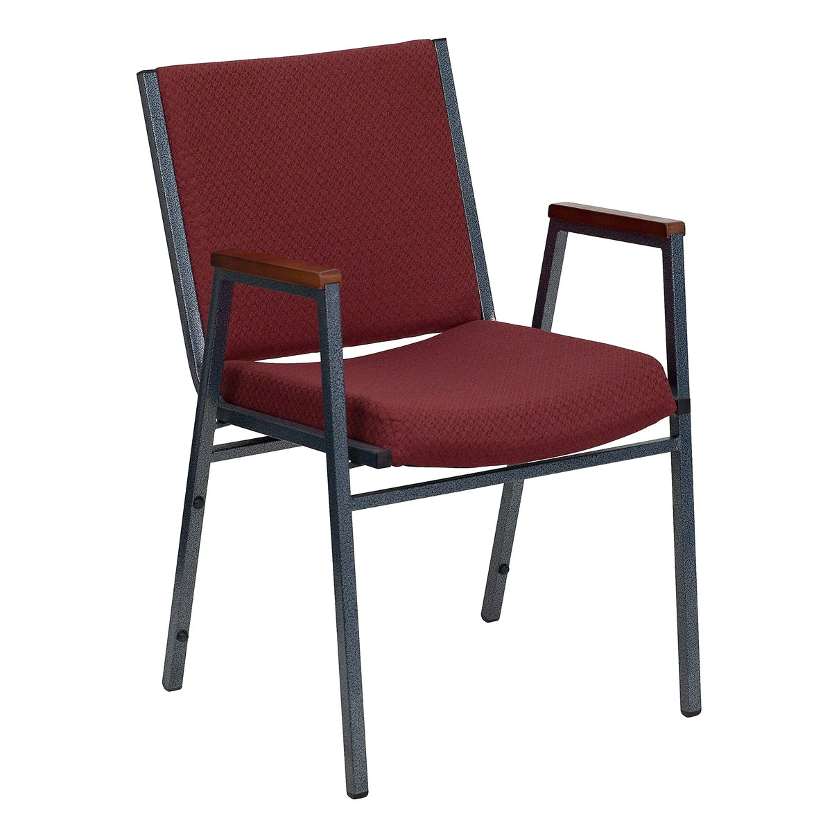 Flash Furniture Hercules Series Heavy Duty, 3'' Thickly Padded, Burgundy Patterned Upholstered Stack Chair With Arms