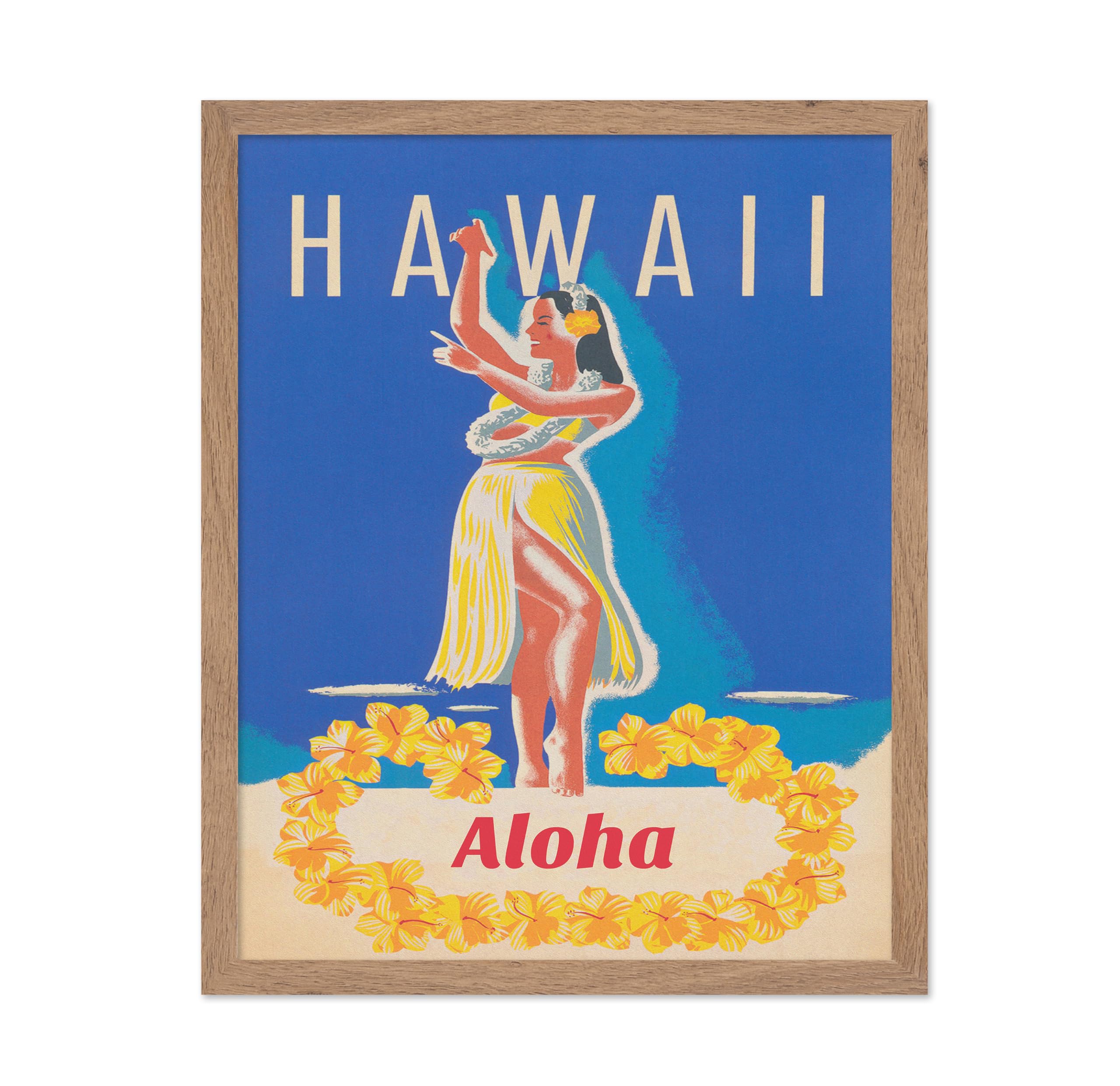 Poster Master Hawaii Wall Art - Hula Girl Print - Vintage Beach Wall Art - Travel Poster - Great Wall Decor Gift for Home, Offic