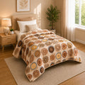 The Pillow Factory Orbit Luxe Cotton Quilt Comforter | Circular Geometric Bedding | Soft Breathable Cotton Quilt Blanket | Light